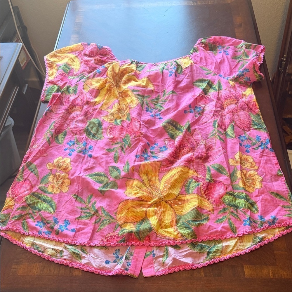 FARM Rio Pink Dress with Yellow and Green Floral Design - Picture 5 of 5